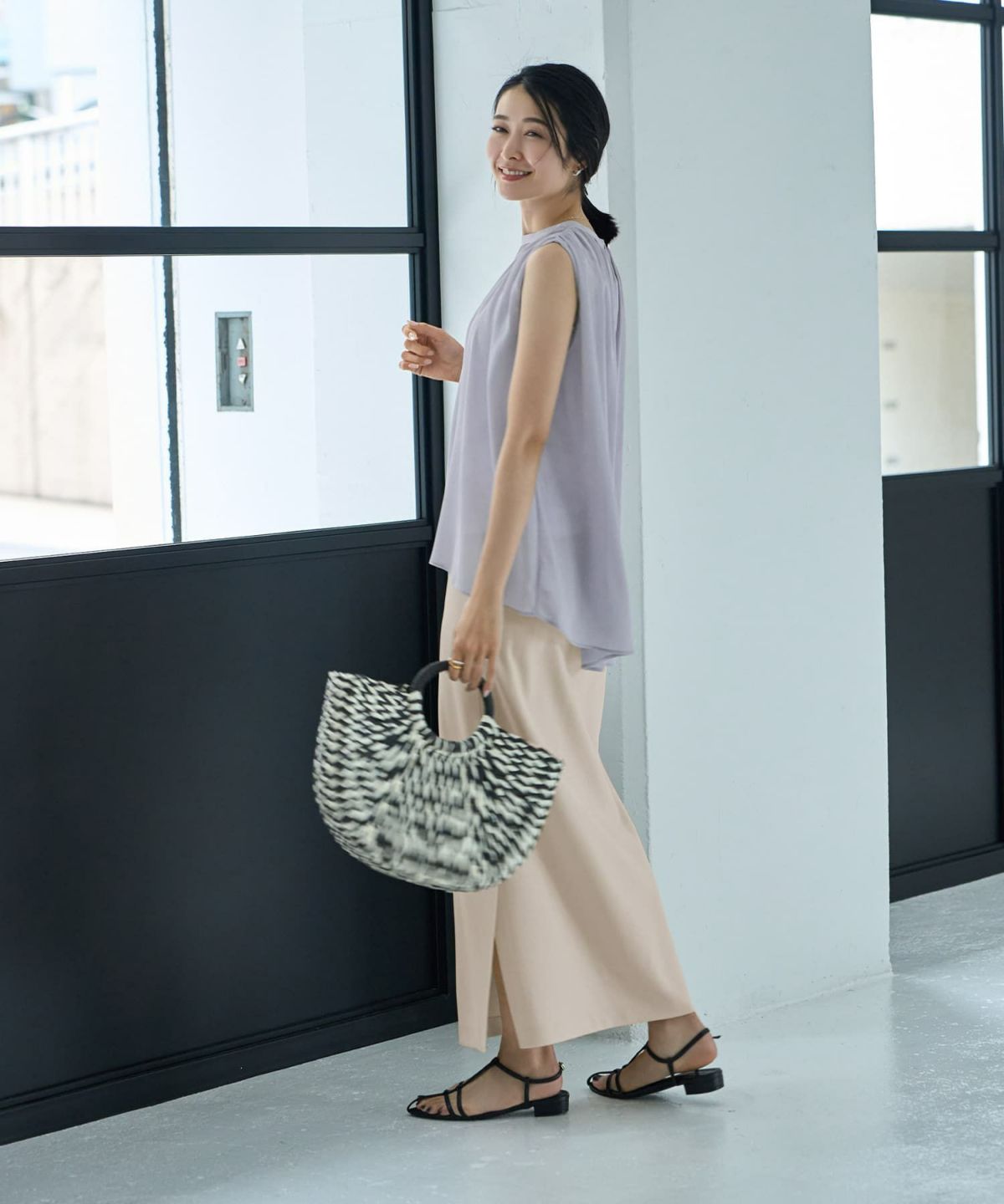 着用イメージ 164cm ブルーグレー