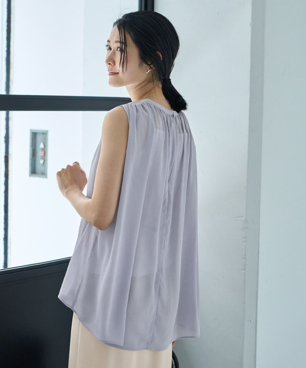 着用イメージ 164cm ブルーグレー