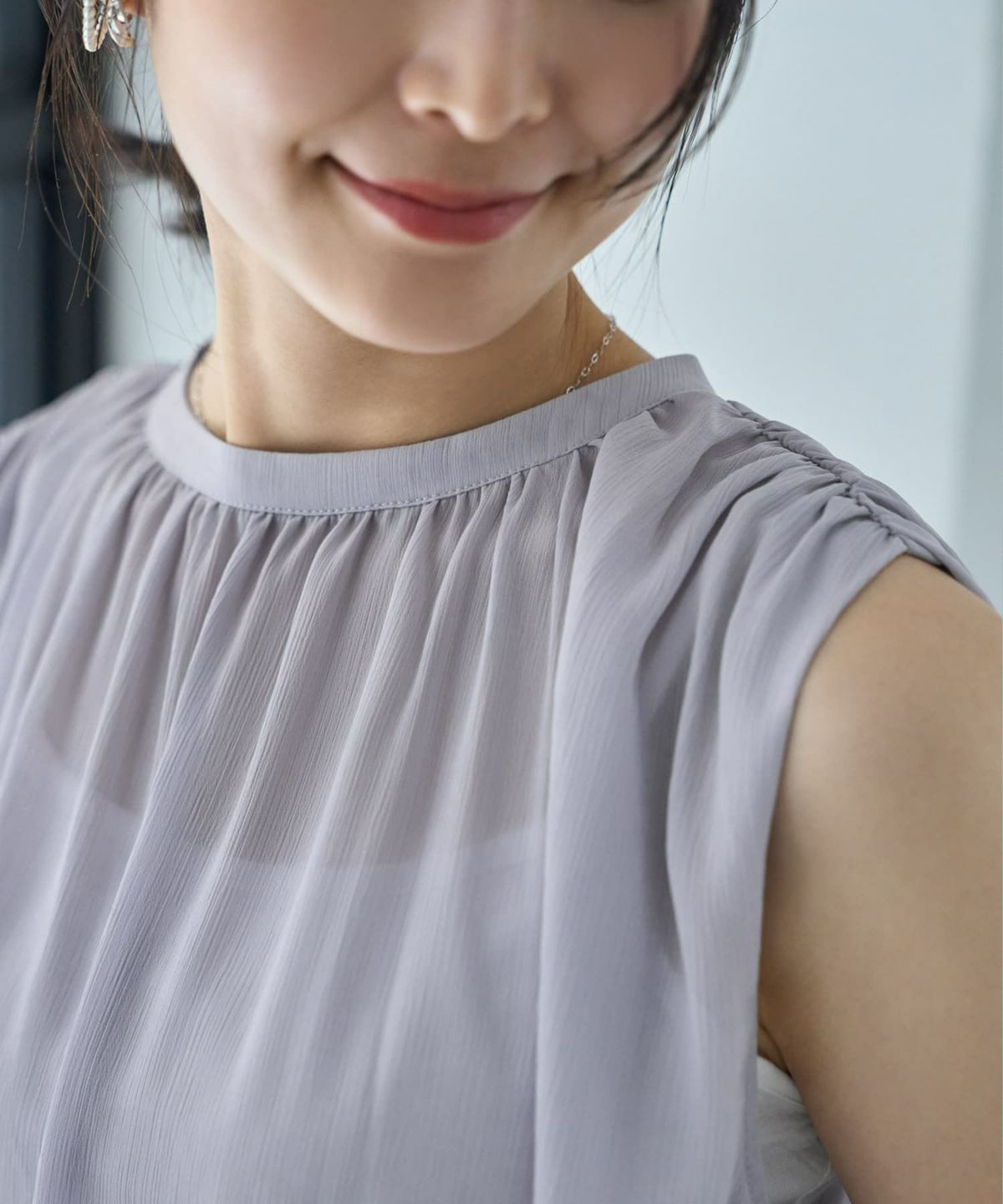 着用イメージ 164cm ブルーグレー