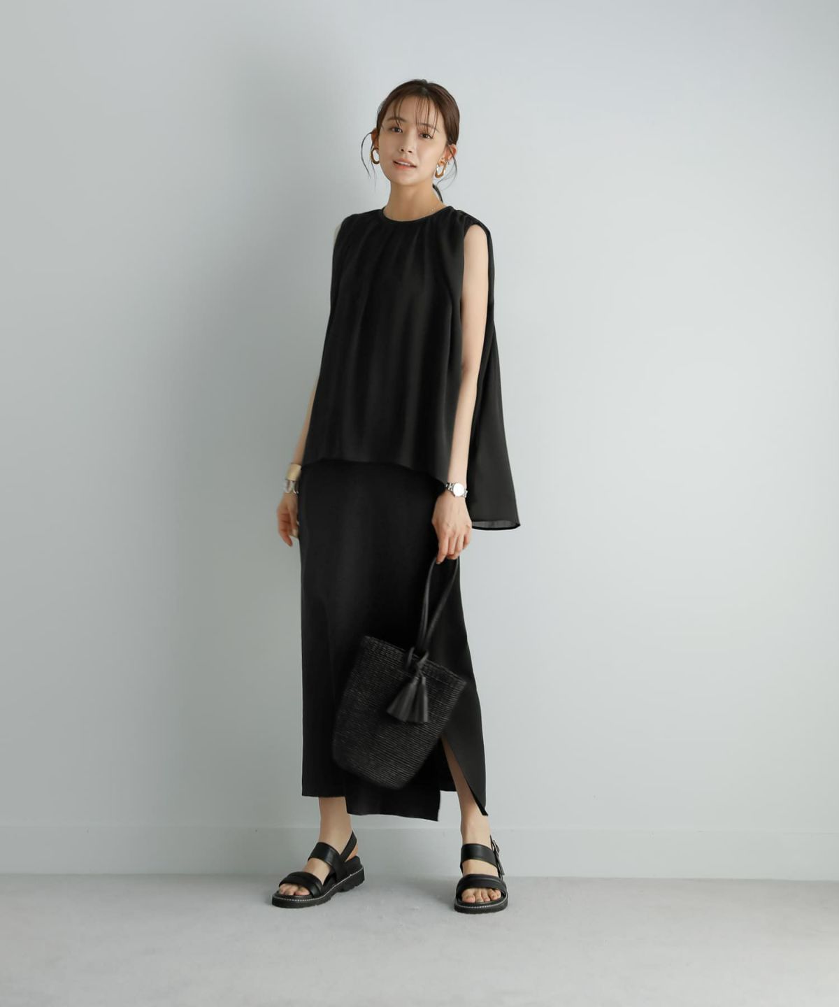 着用イメージ 167cm ブラック