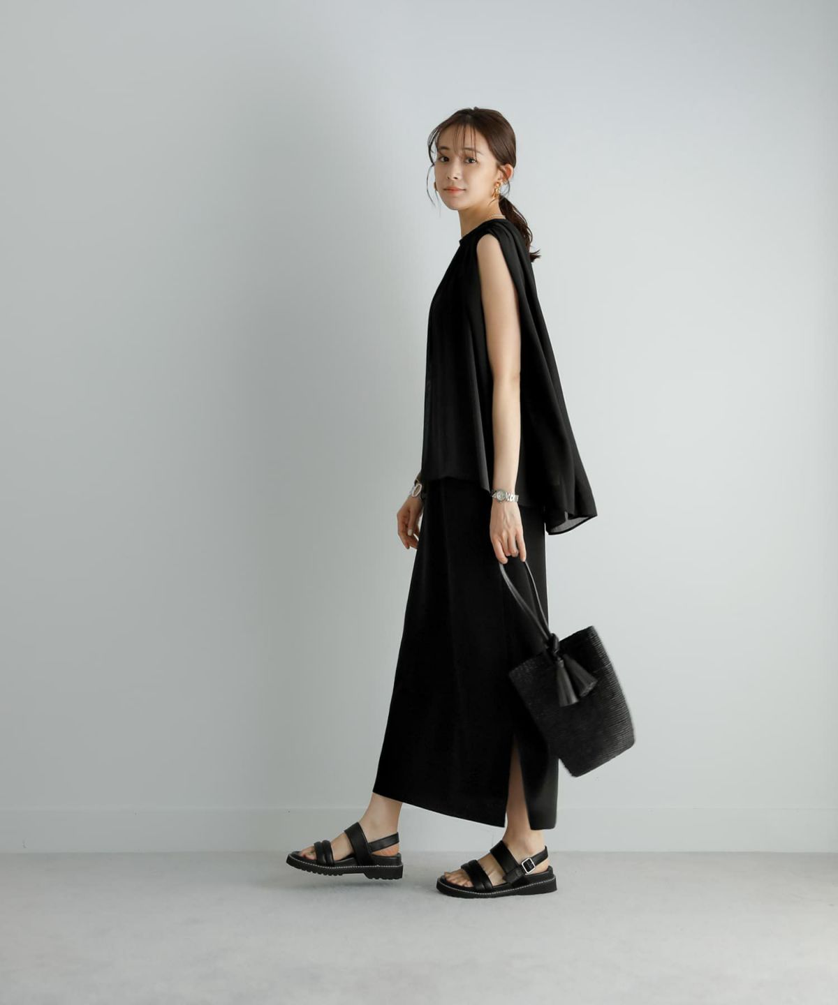 着用イメージ 167cm ブラック