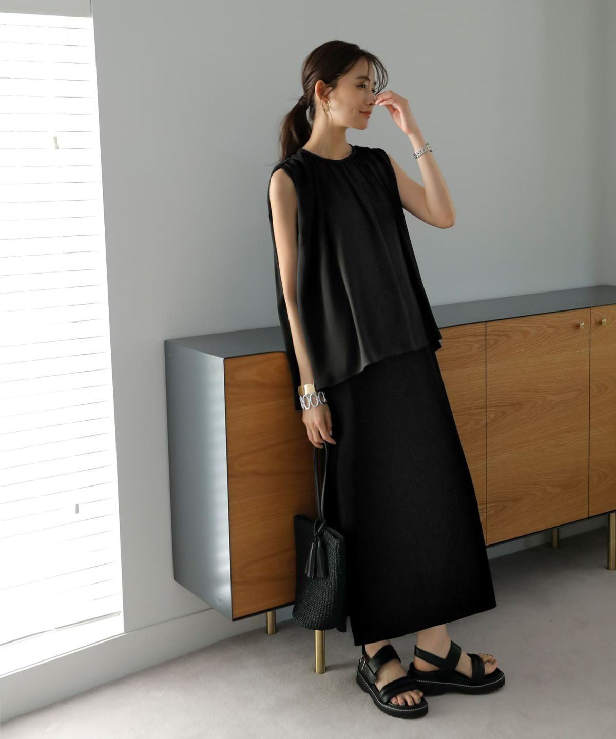 着用イメージ 167cm ブラック