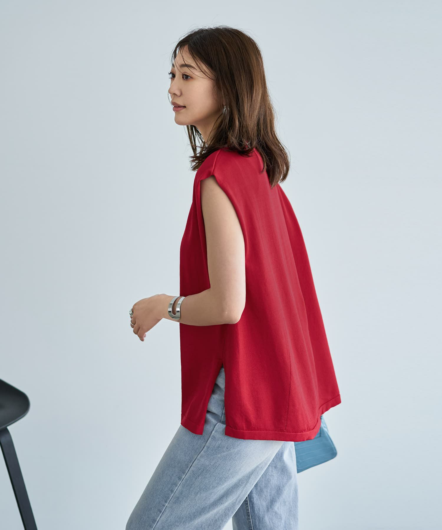 着用イメージ 166cm レッド