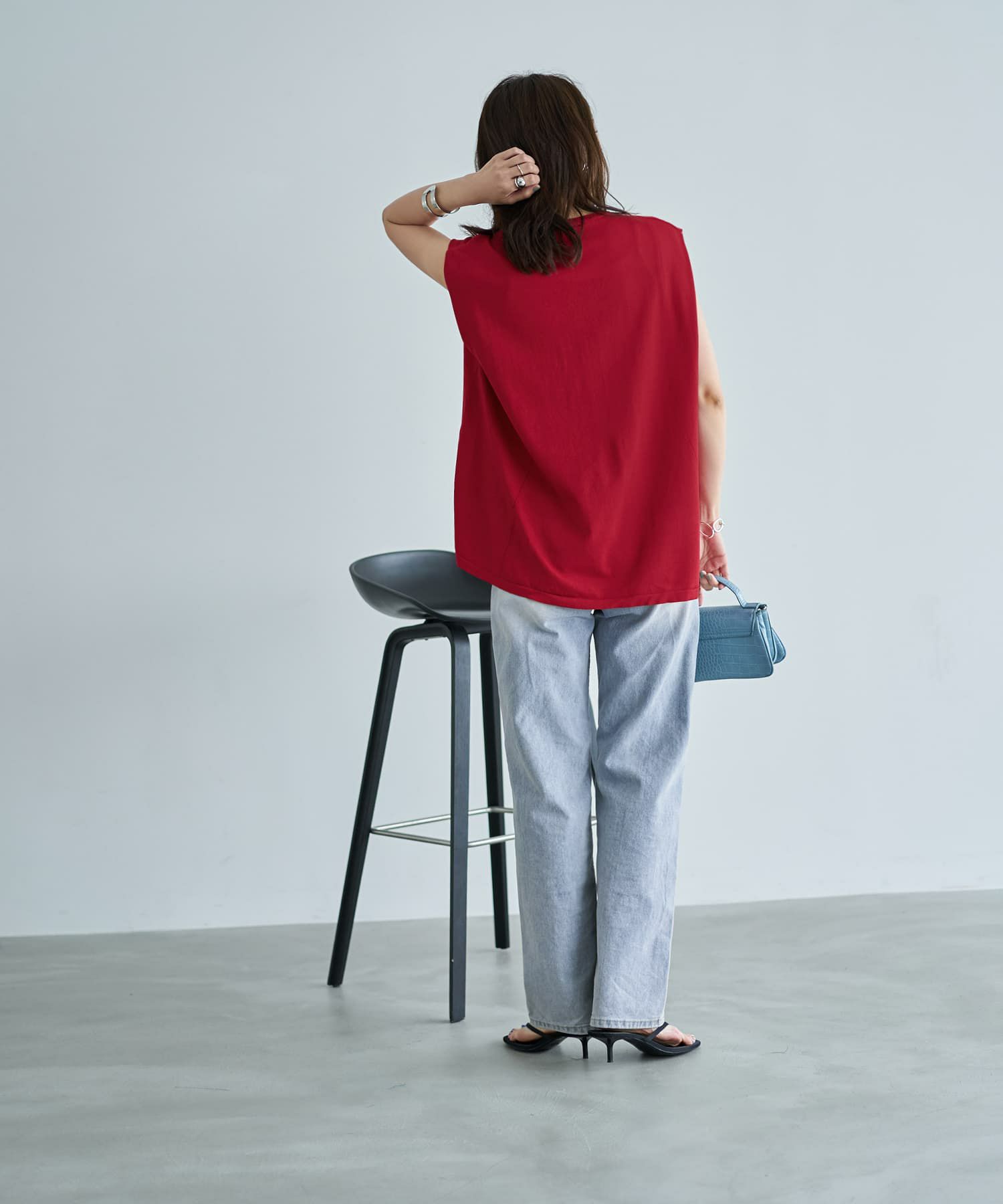 着用イメージ 166cm レッド