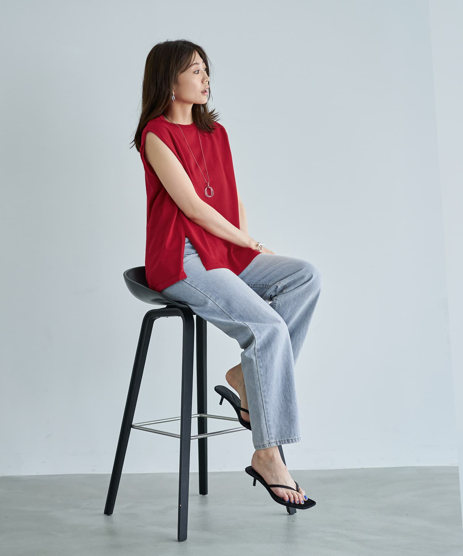 着用イメージ 166cm レッド