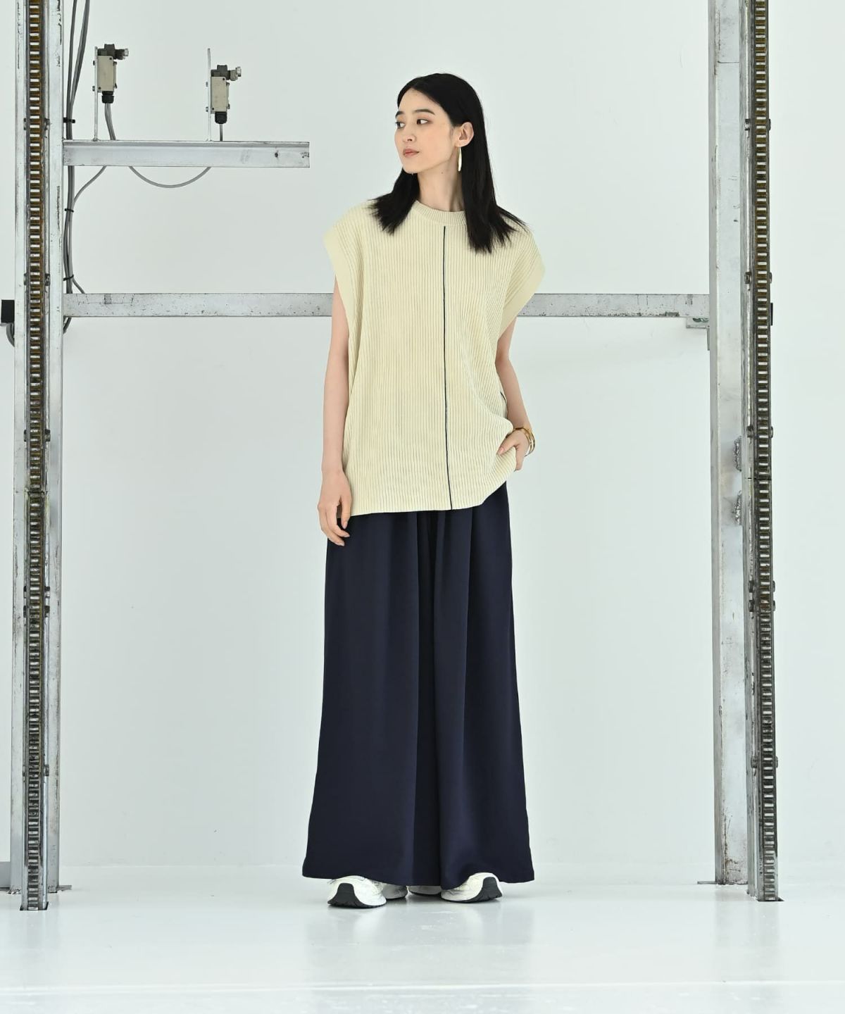 着用イメージ 170cm アイボリー