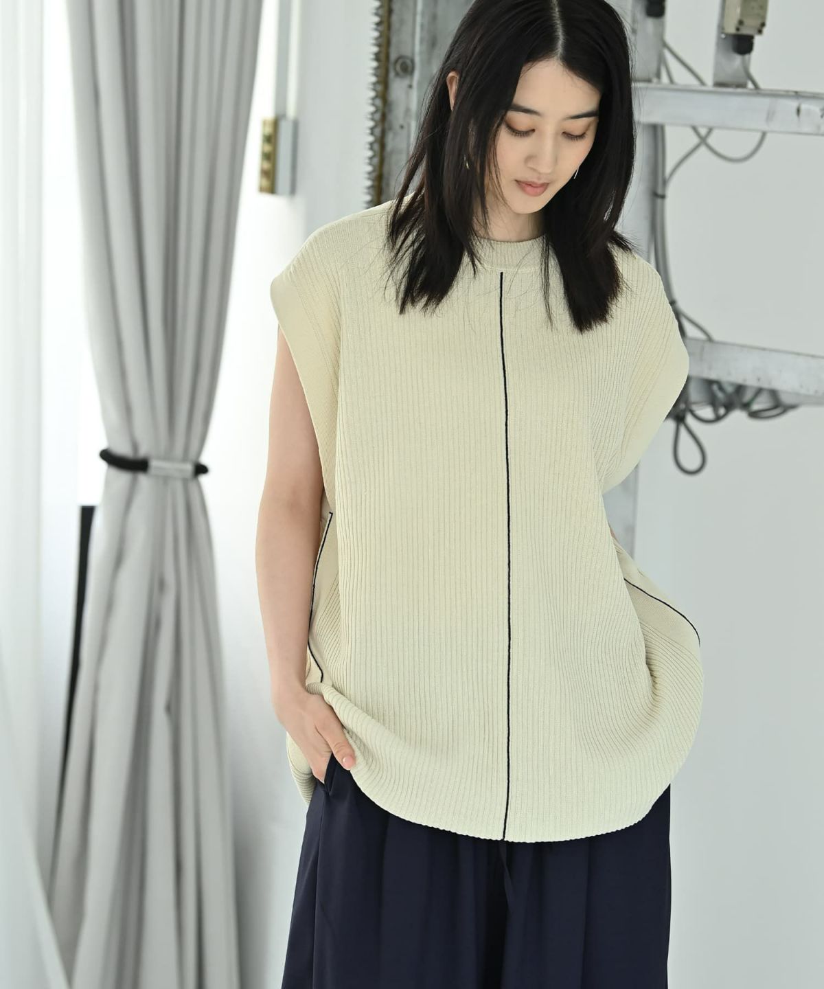 着用イメージ 170cm アイボリー