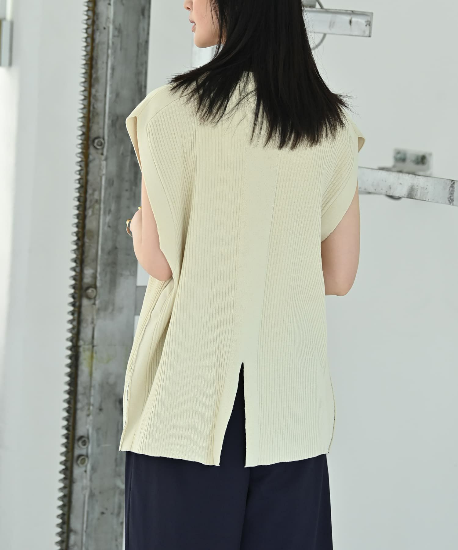 着用イメージ 170cm アイボリー