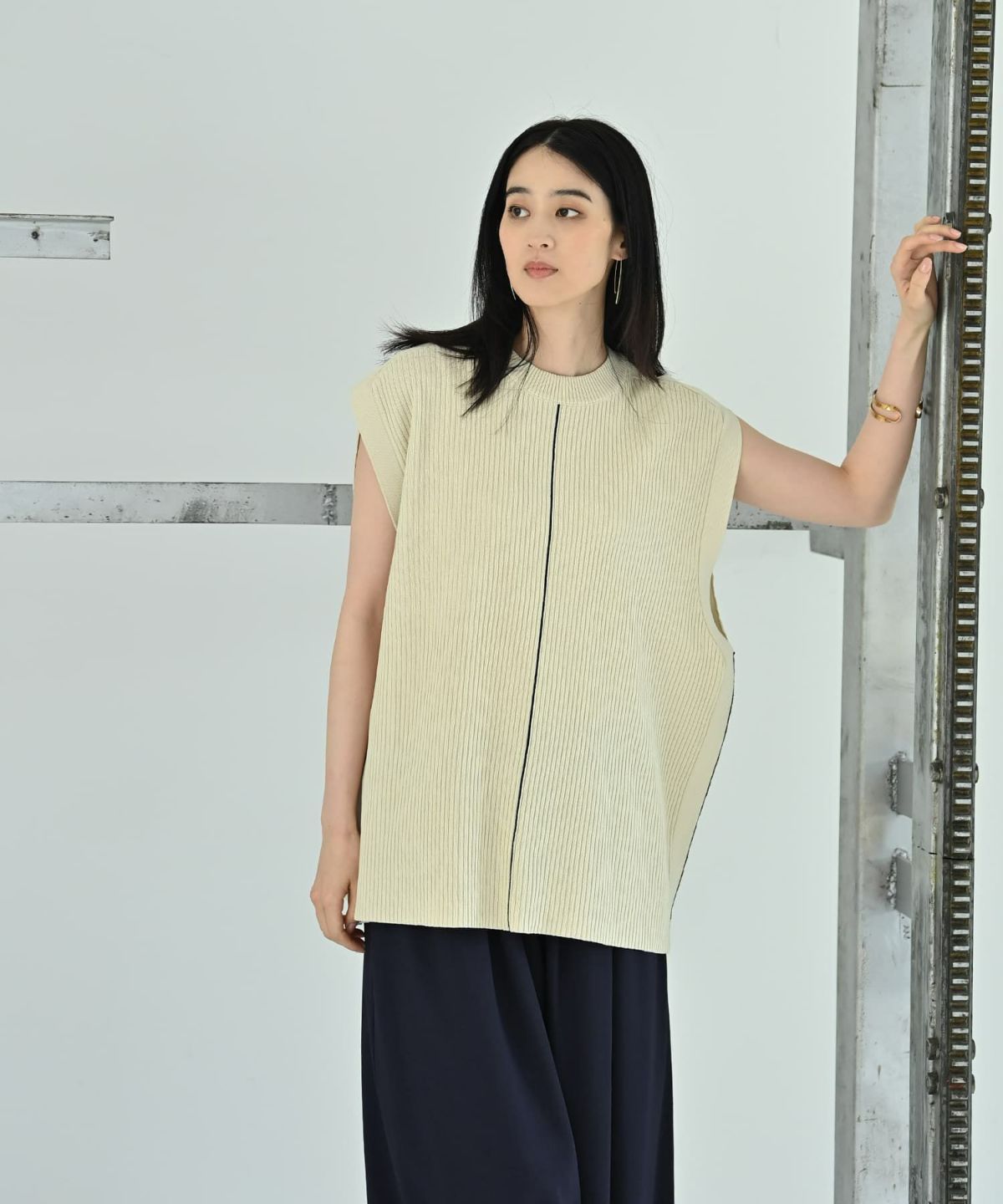 着用イメージ 170cm アイボリー