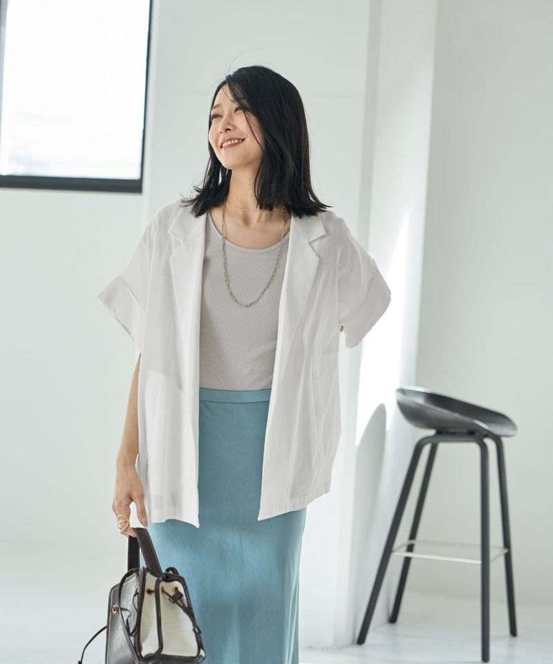 【使い勝手の良い】 LUXE】シャリ感シアーBIGスリーブジャケット おしゃれな大人 | ジャケット・アウター