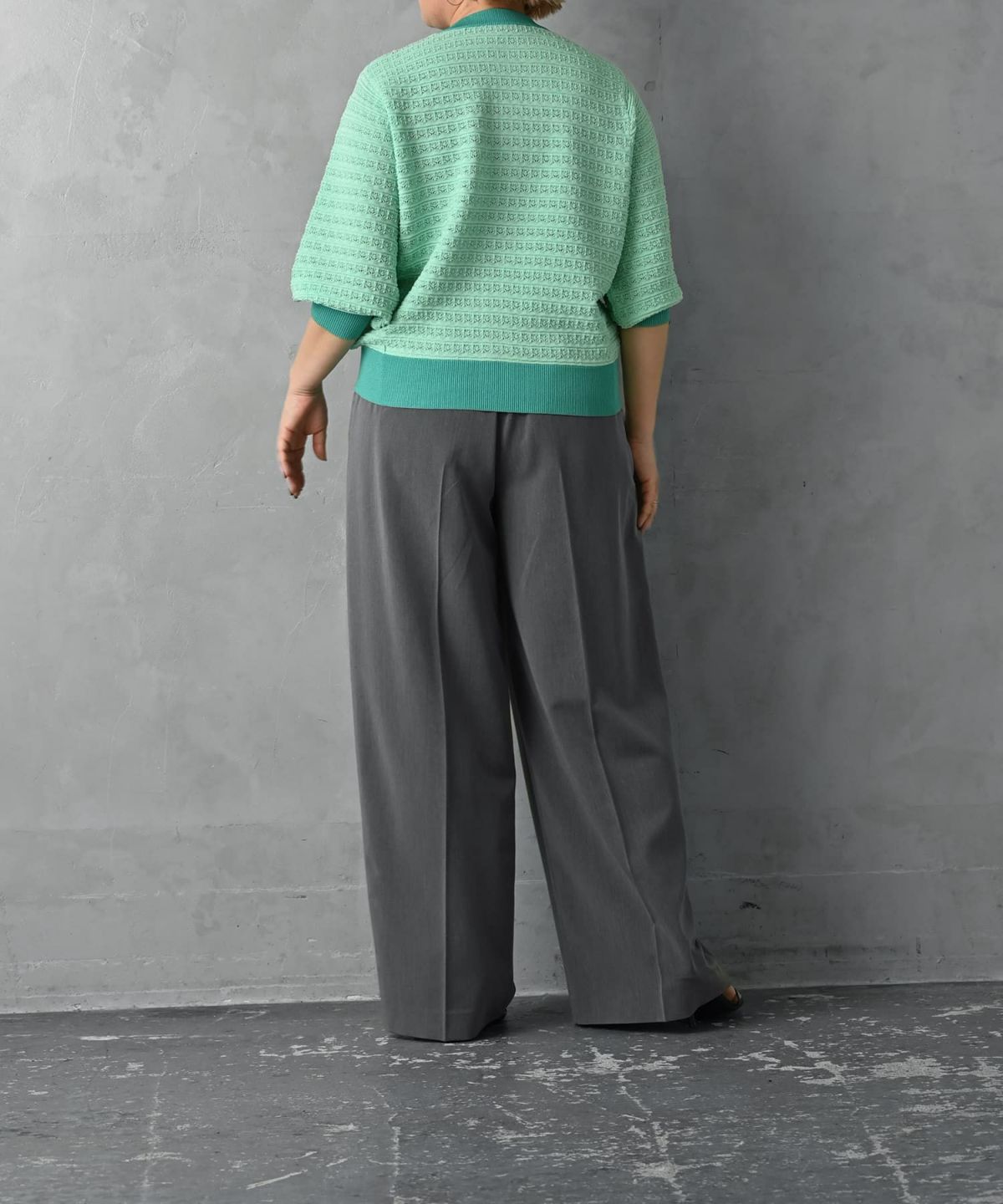 着用イメージ 163cm グリーン×グリーン