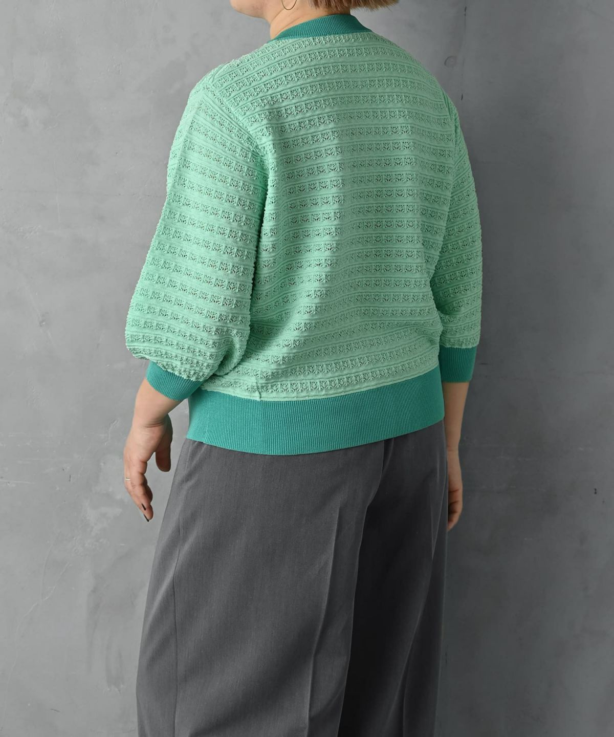 着用イメージ 163cm グリーン×グリーン