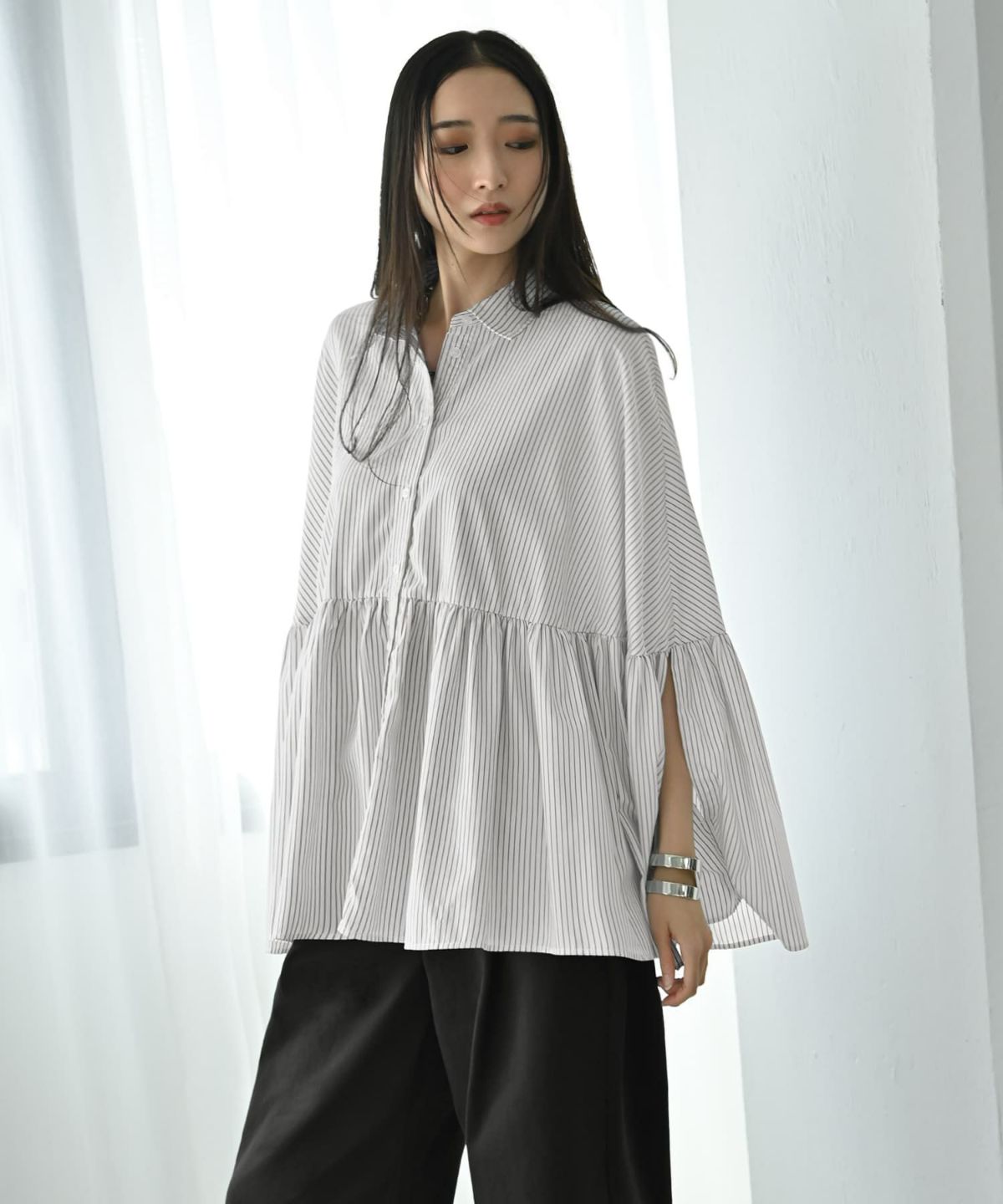 着用イメージ 169cm オフホワイト