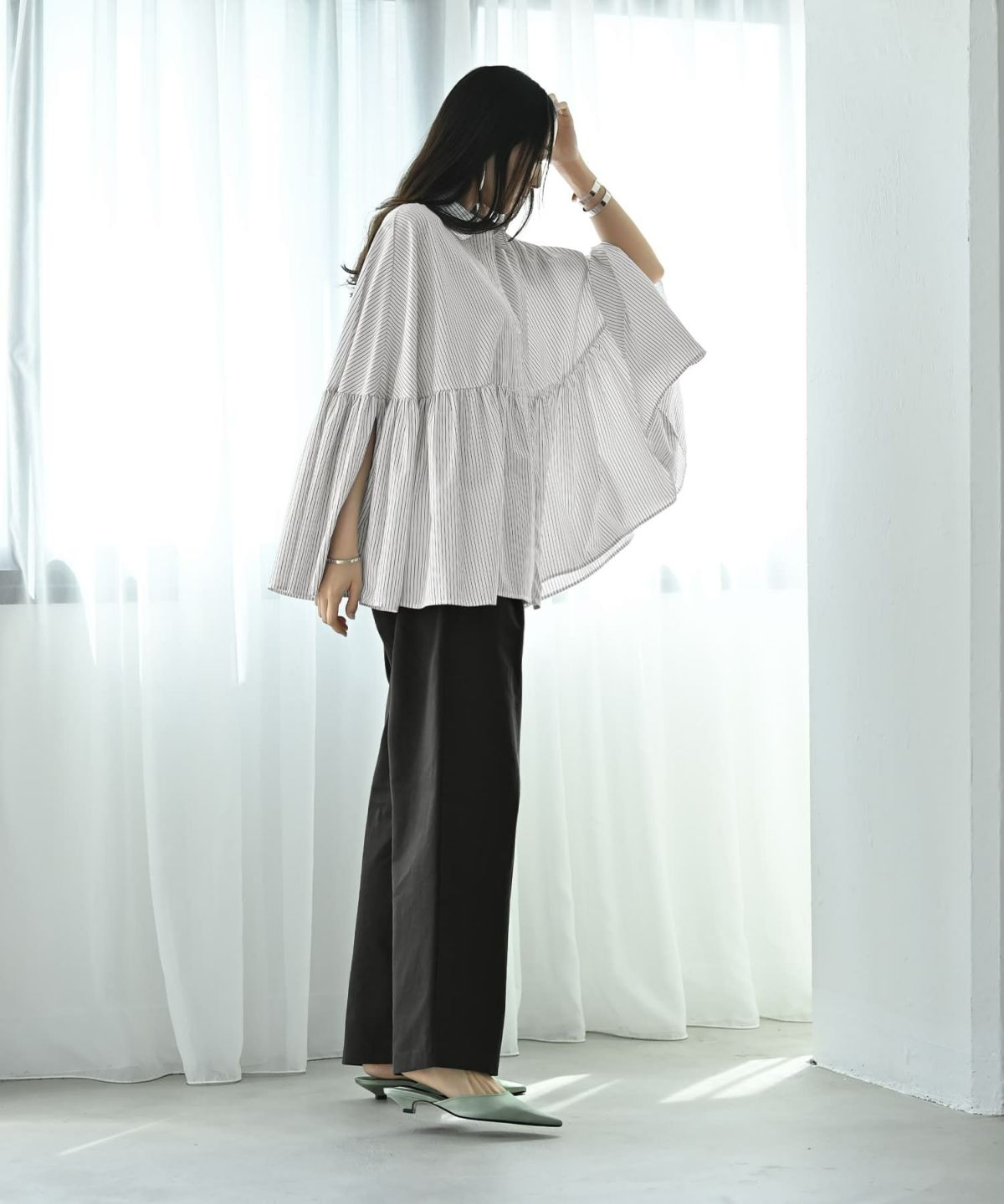 着用イメージ 169cm オフホワイト