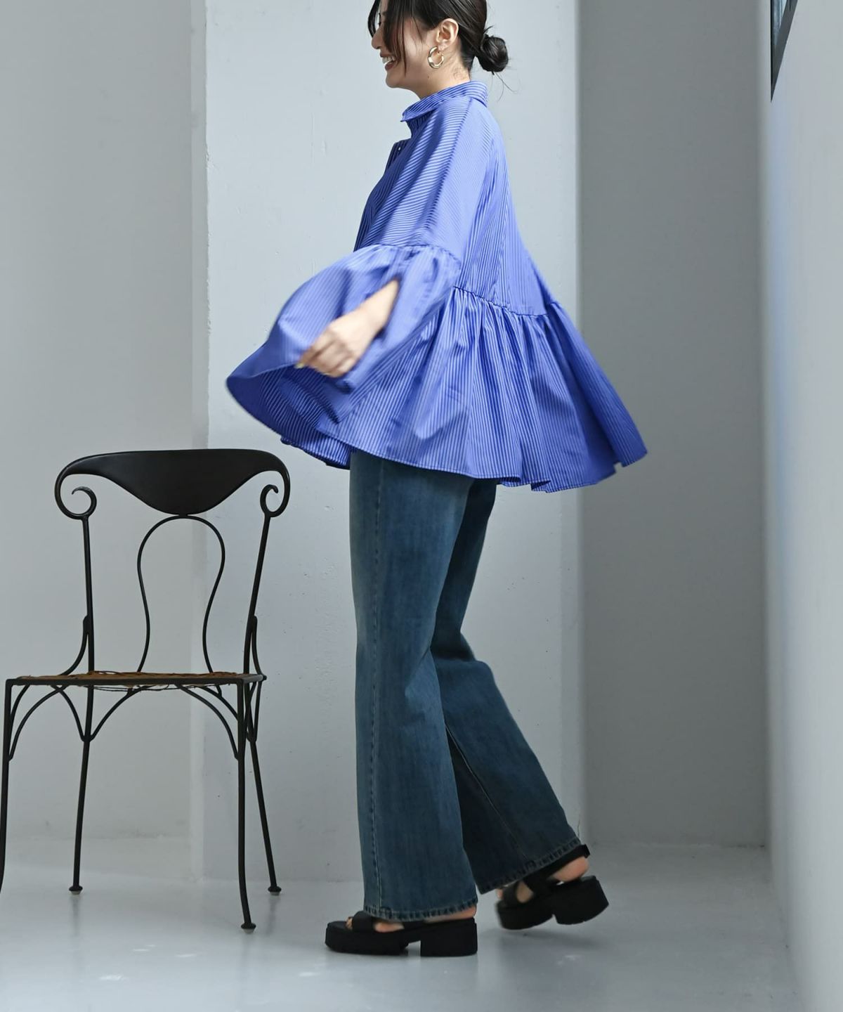 着用イメージ 172cm ブルー