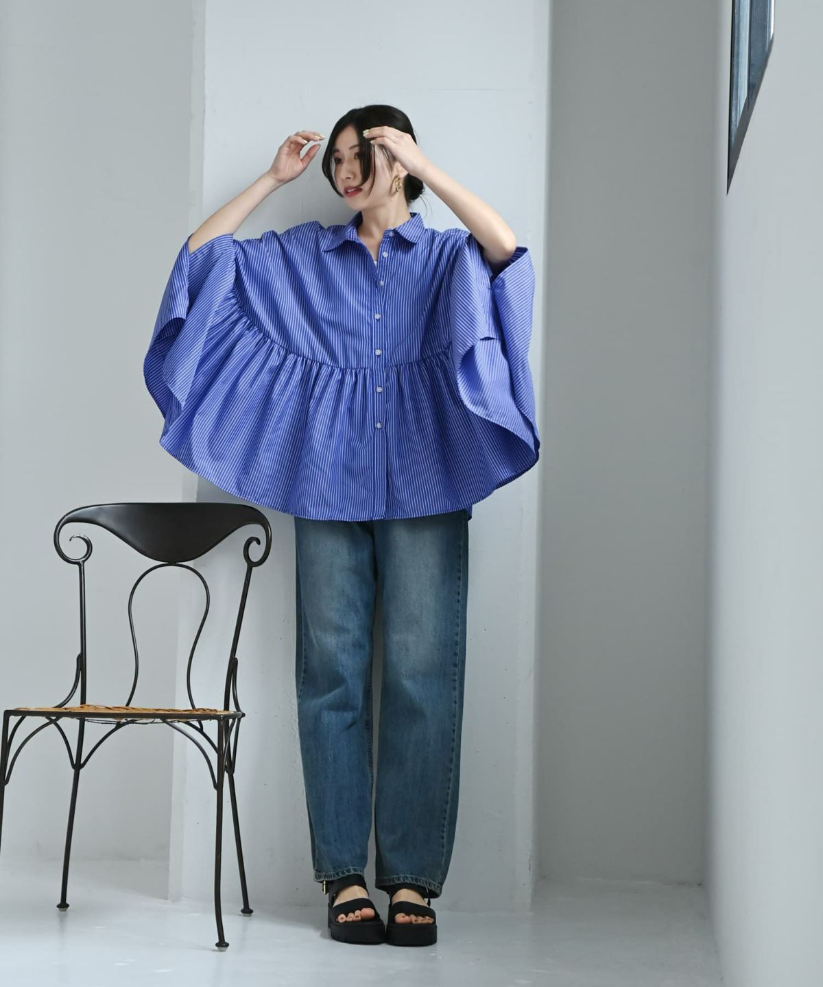 着用イメージ 172cm ブルー