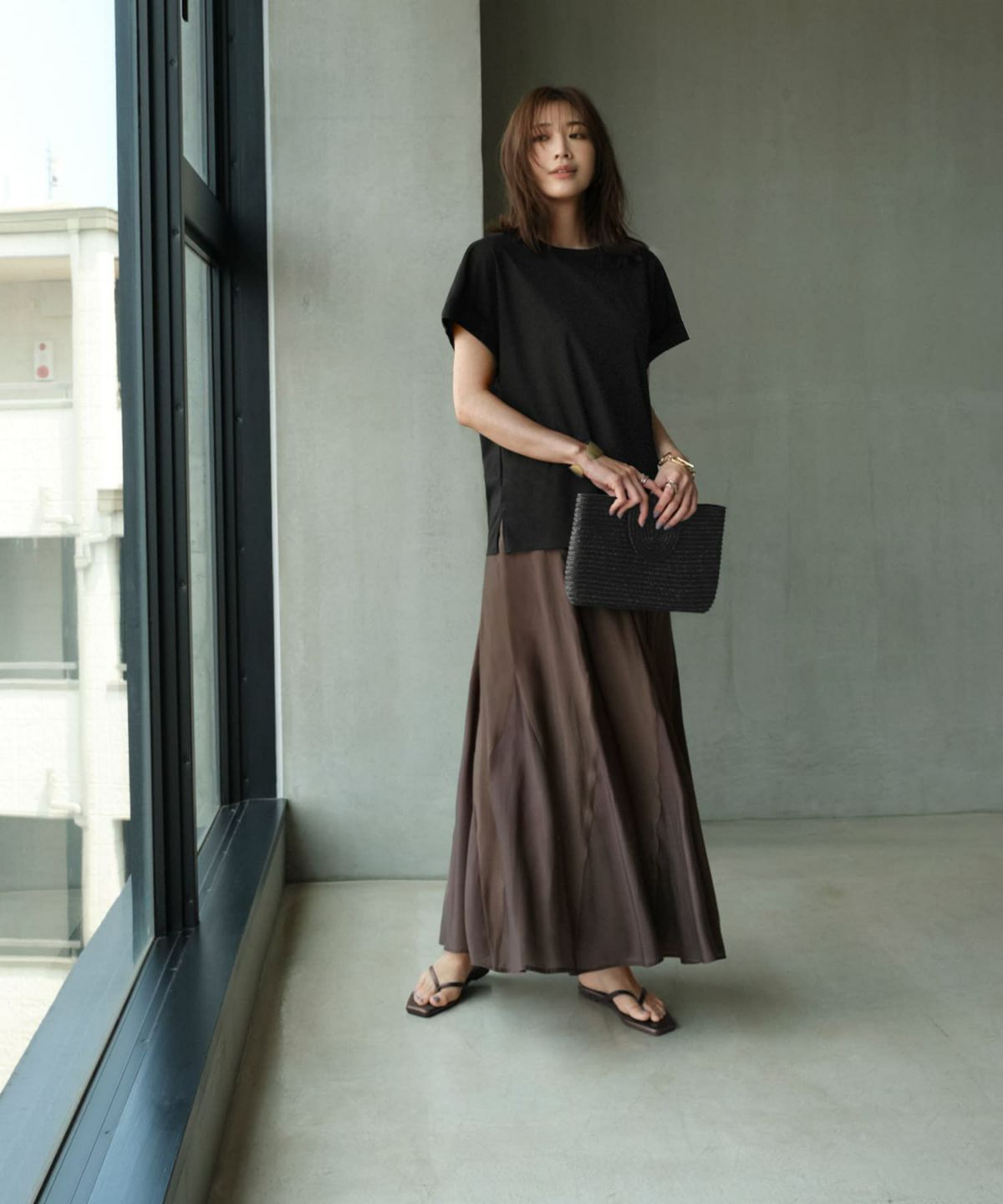 着用イメージ 166cm 02サイズ セピアMIX