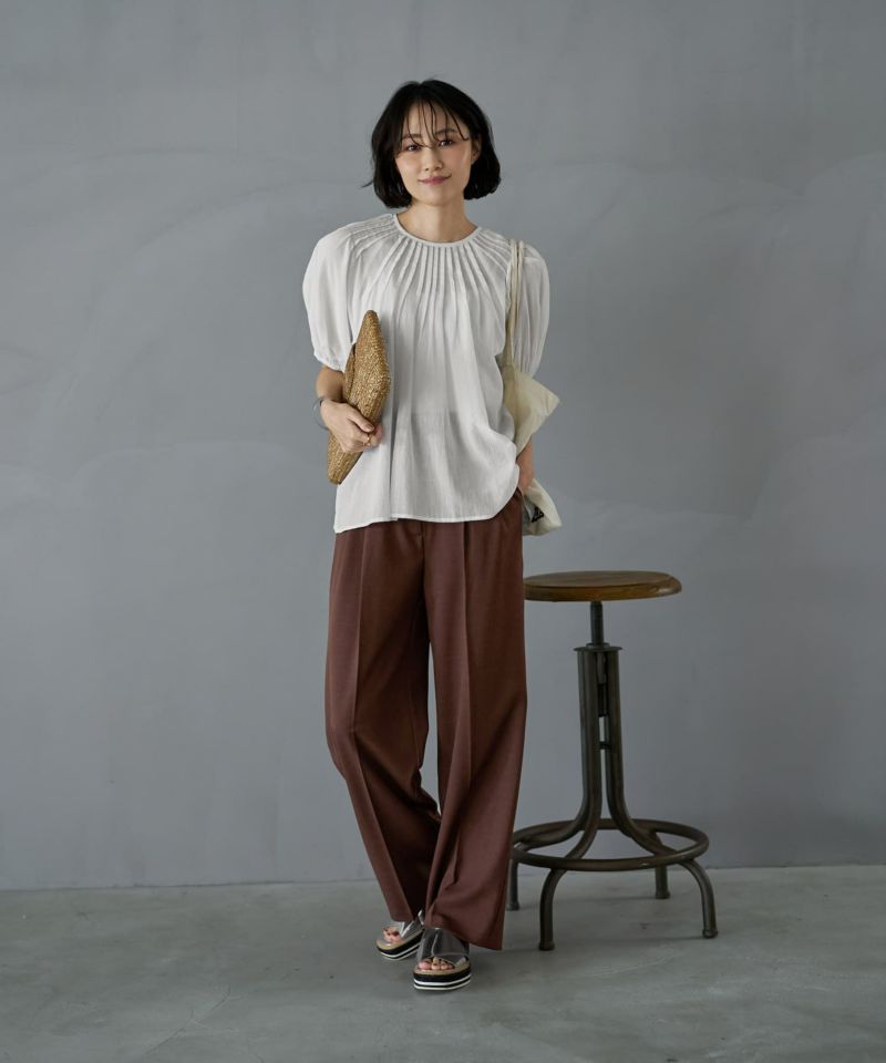 ブラウス シャツ シャリ感シアーピンタックブラウス レディース シャリ感シアーピンタックブラウス | おしゃれな大人レディース