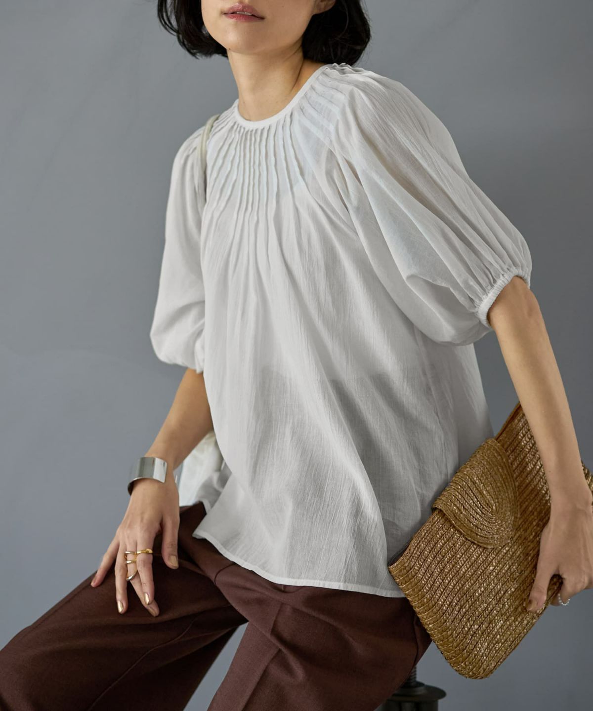 着用イメージ 168cm　ホワイト