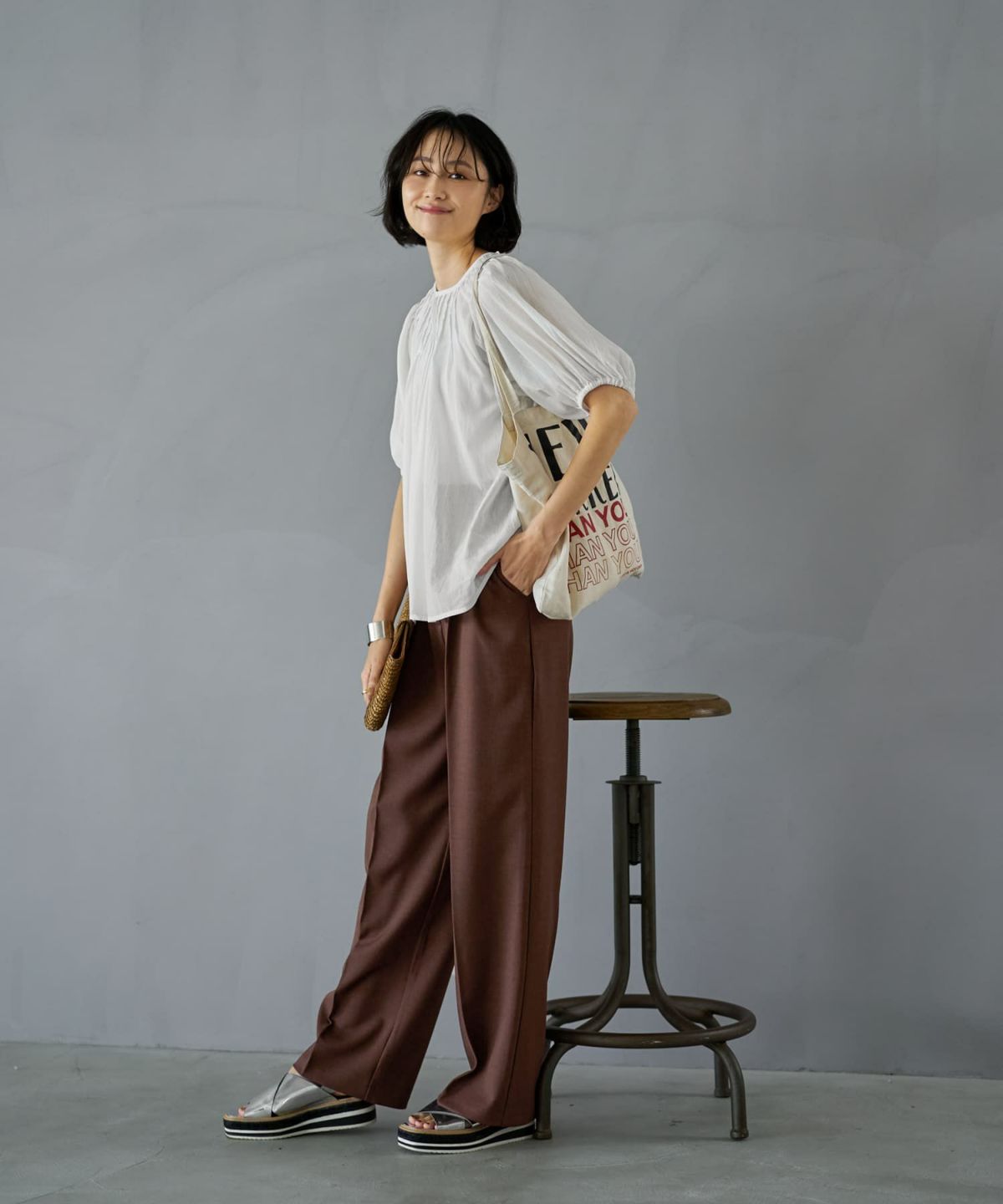 着用イメージ 168cm　ホワイト