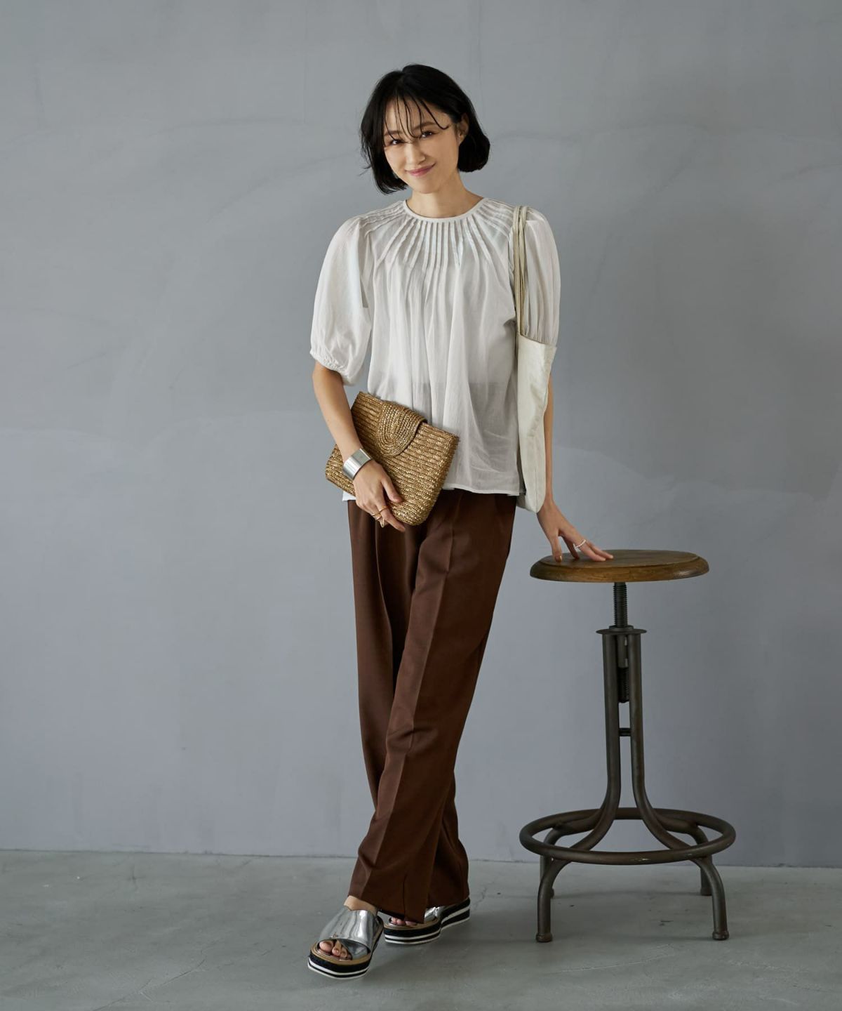 着用イメージ 168cm　ホワイト