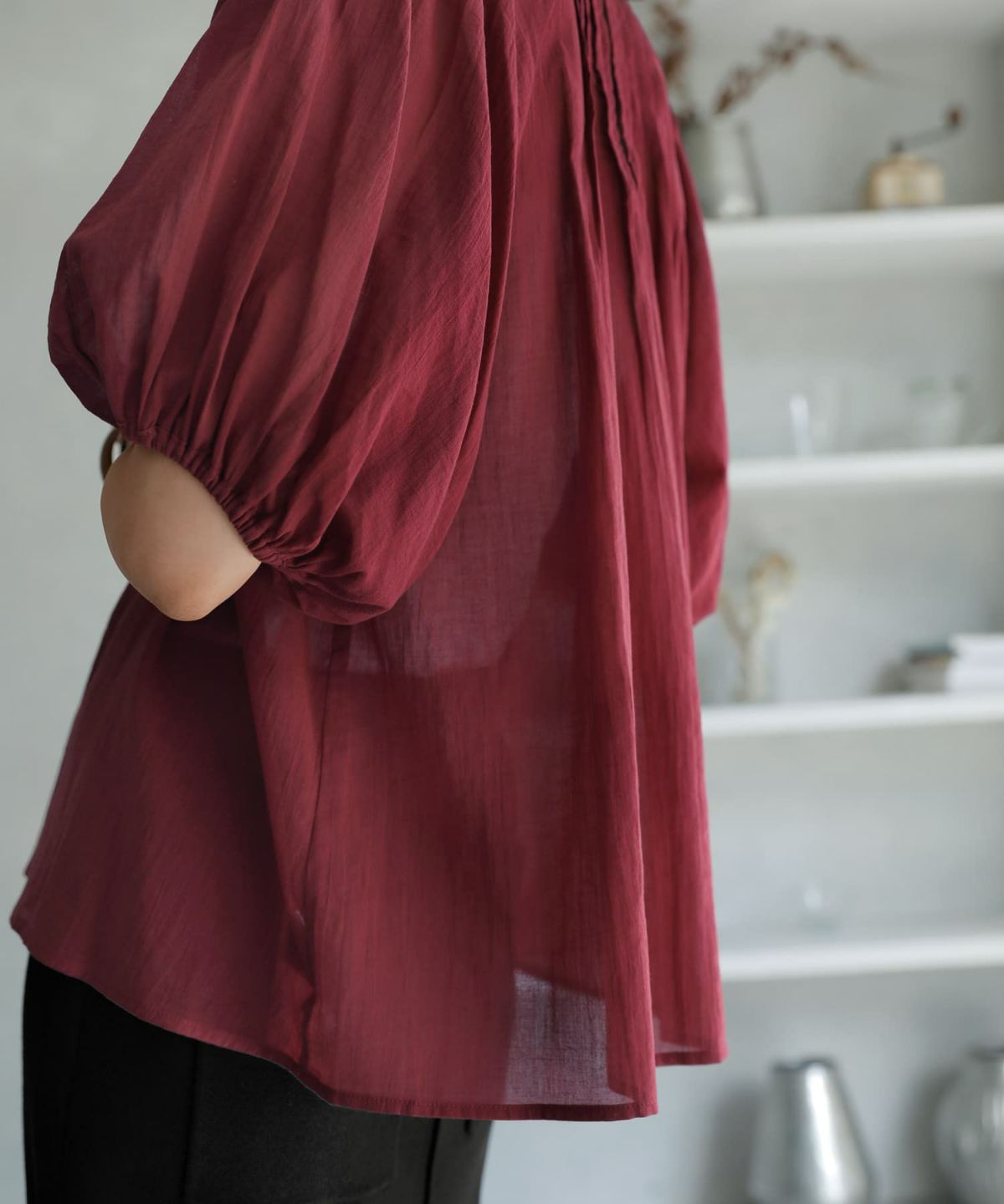 着用イメージ 166cm　ダークレッド