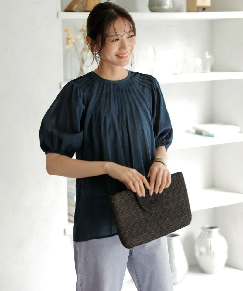 ブラウス シャツ シャリ感シアーピンタックブラウス レディース STYLE DELI ブラウス シャツ シャリ感シアーピンタックブラウス