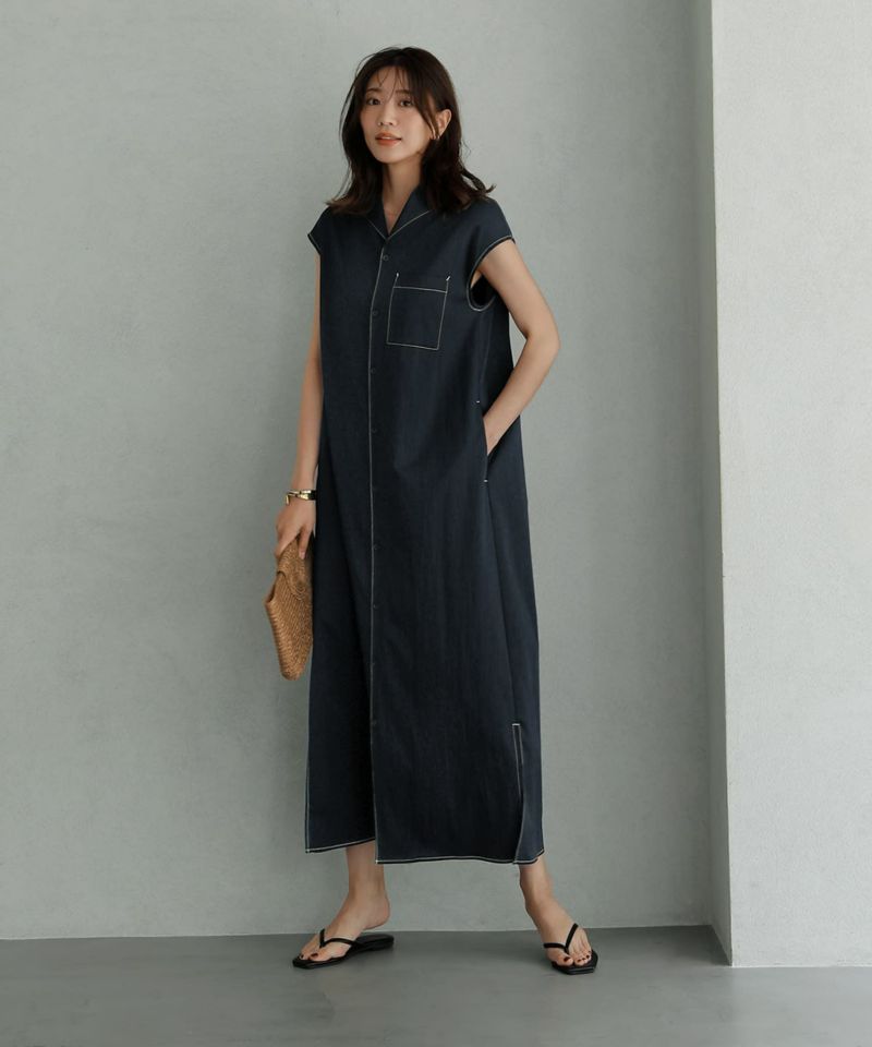 theory luxe◇シャツワンピース/38/ウール/NVY/3305518/New