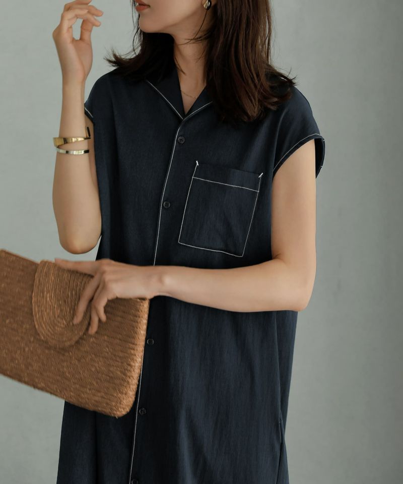 theory luxe◇シャツワンピース/38/ウール/NVY/3305518/New