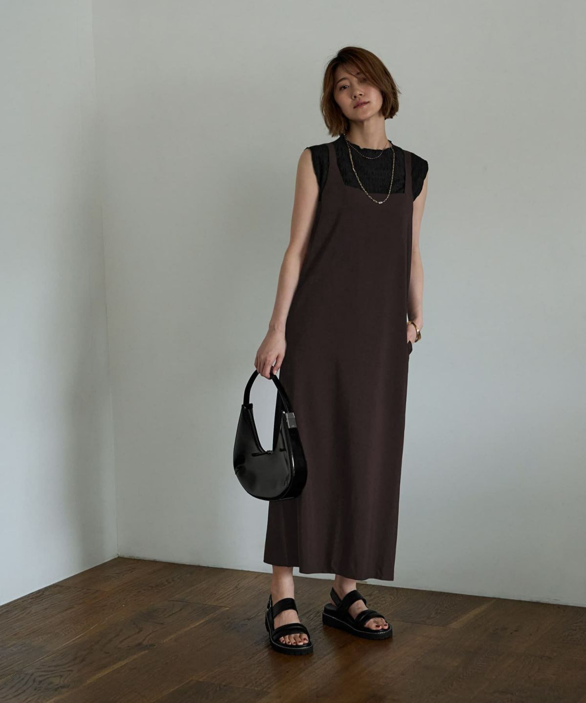 着用イメージ 166cm セピア