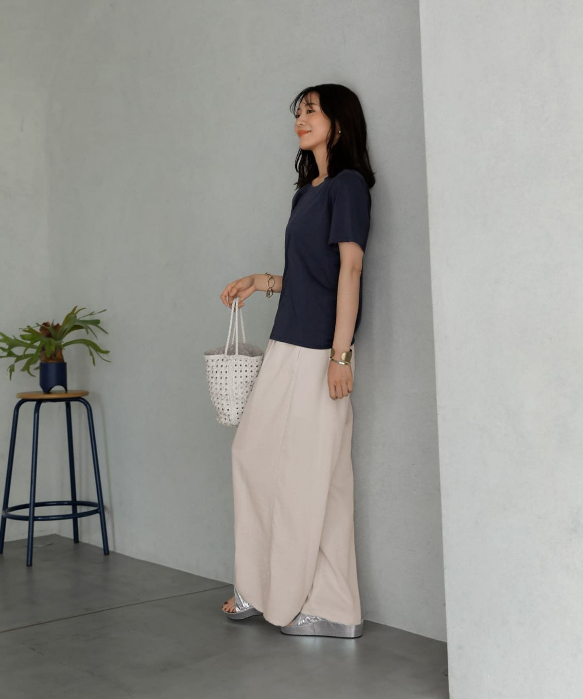 着用イメージ 166㎝　ネイビー