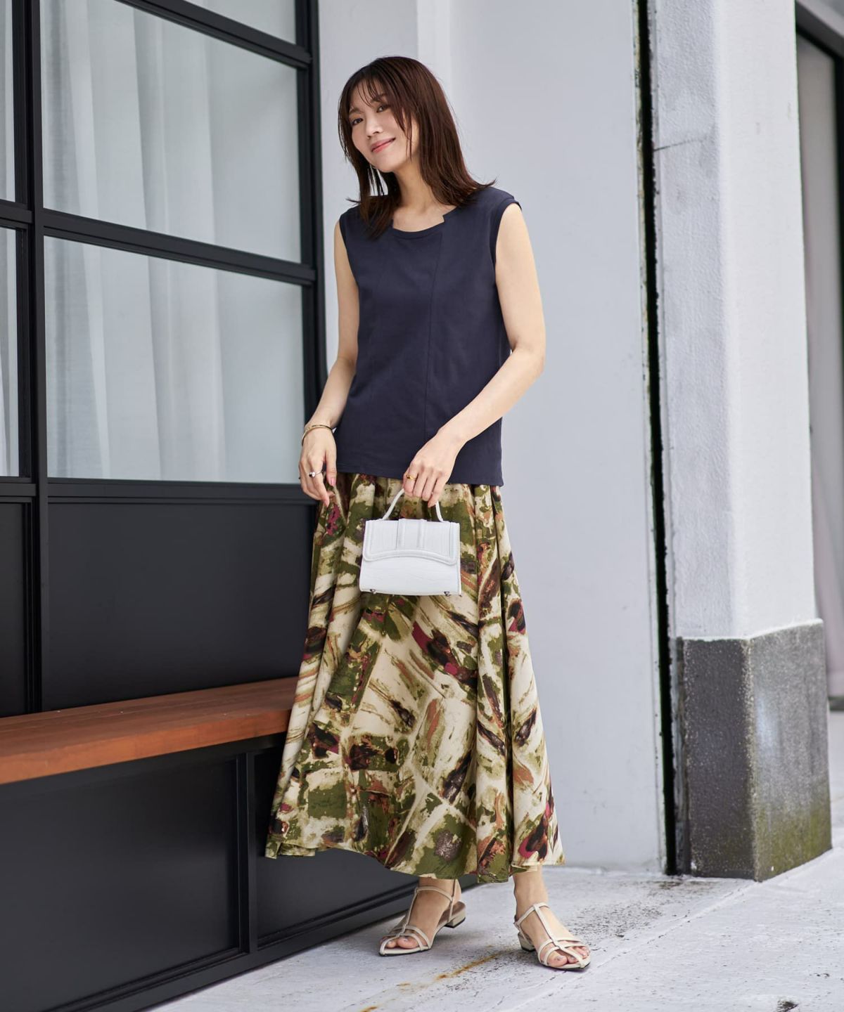 着用イメージ 166cm　ネイビー