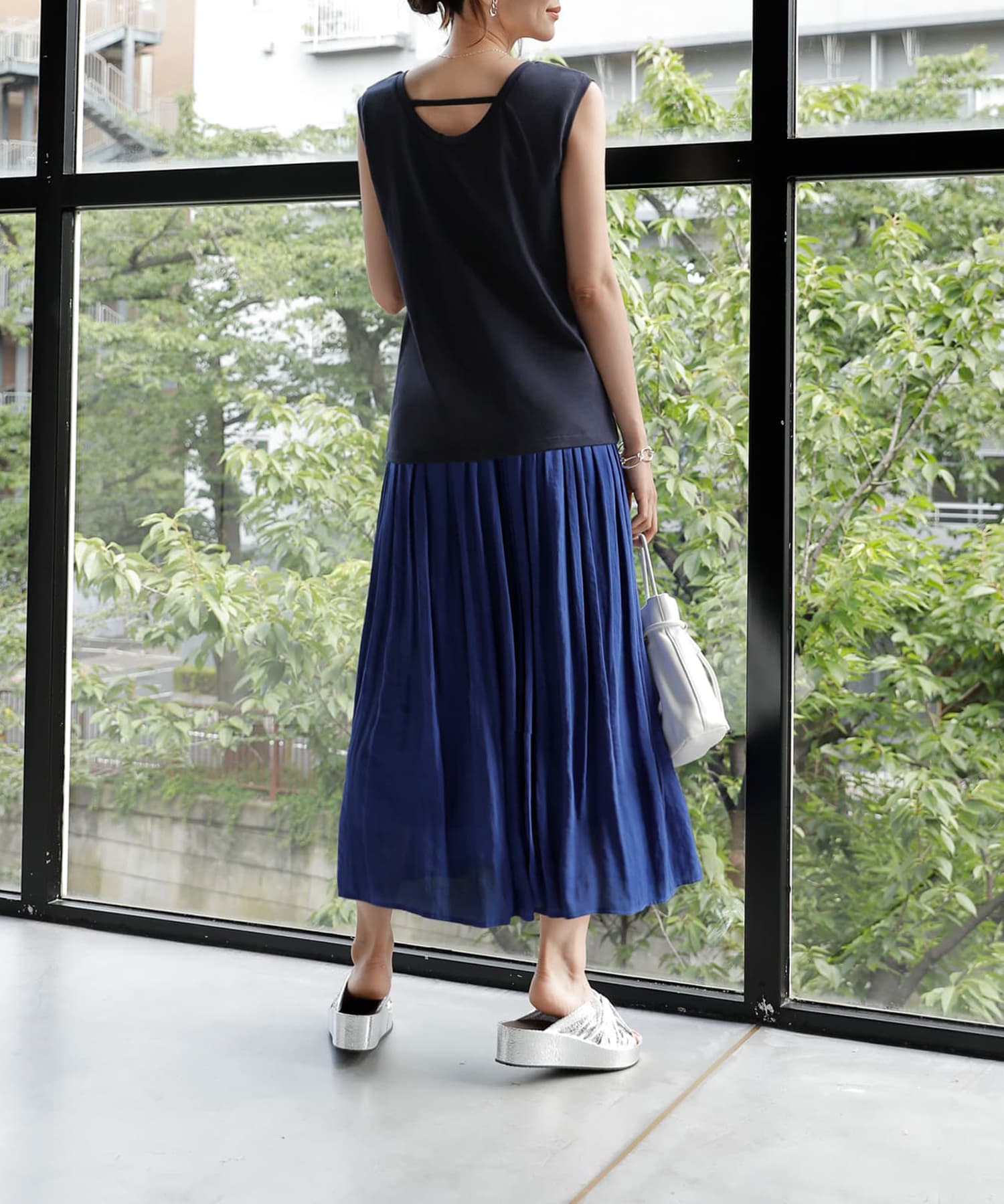 着用イメージ 166cm　ネイビー