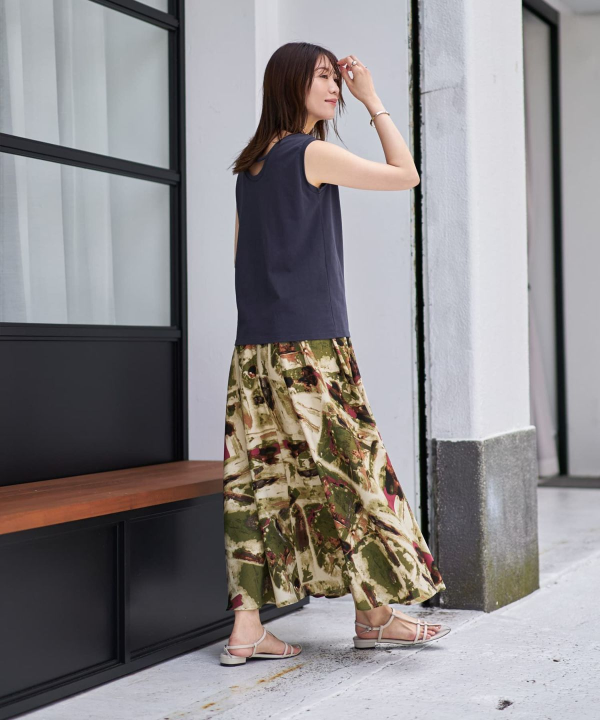 着用イメージ 166cm　ネイビー