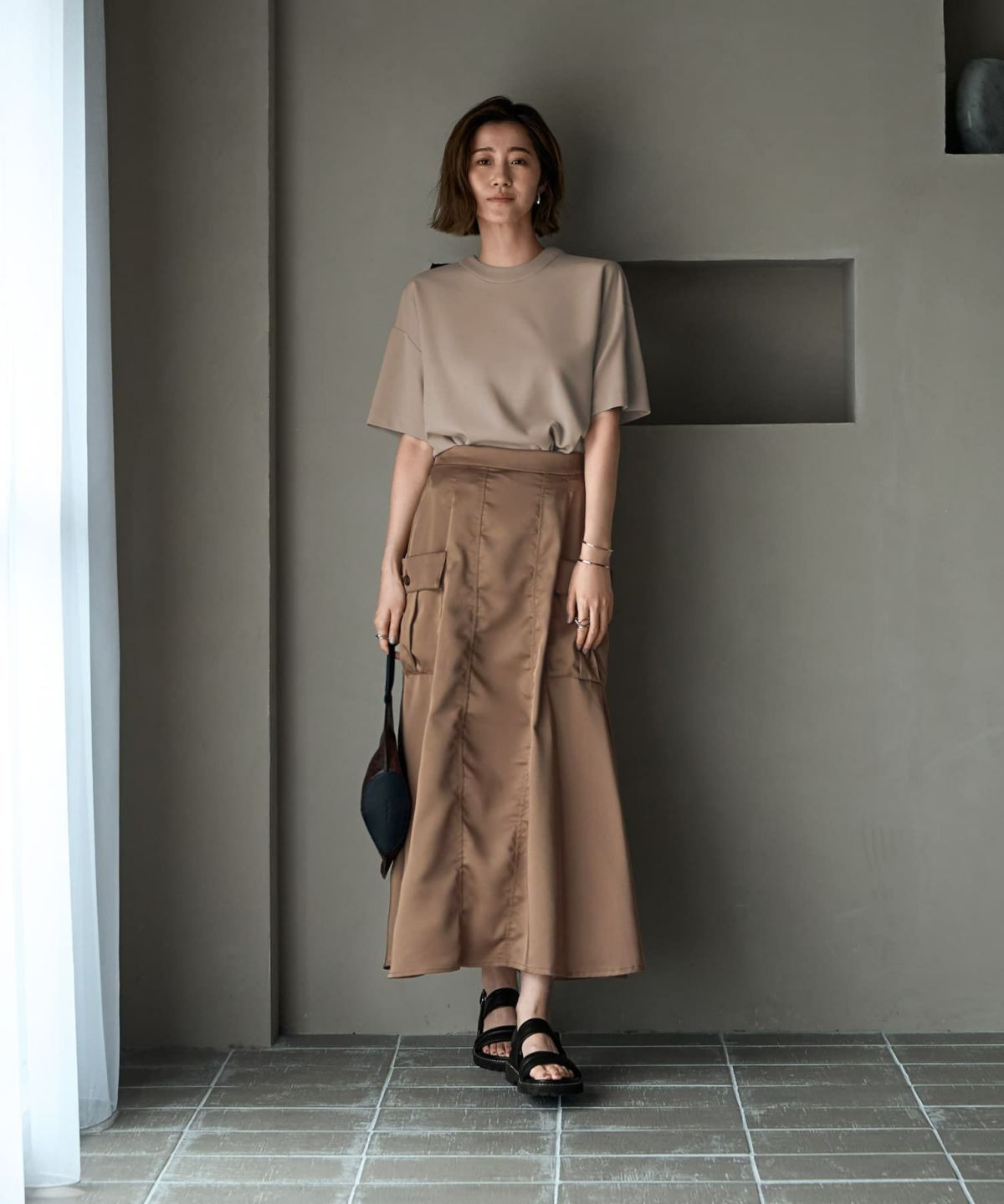 着用イメージ 167cm Sサイズ グレイッシュベージュ