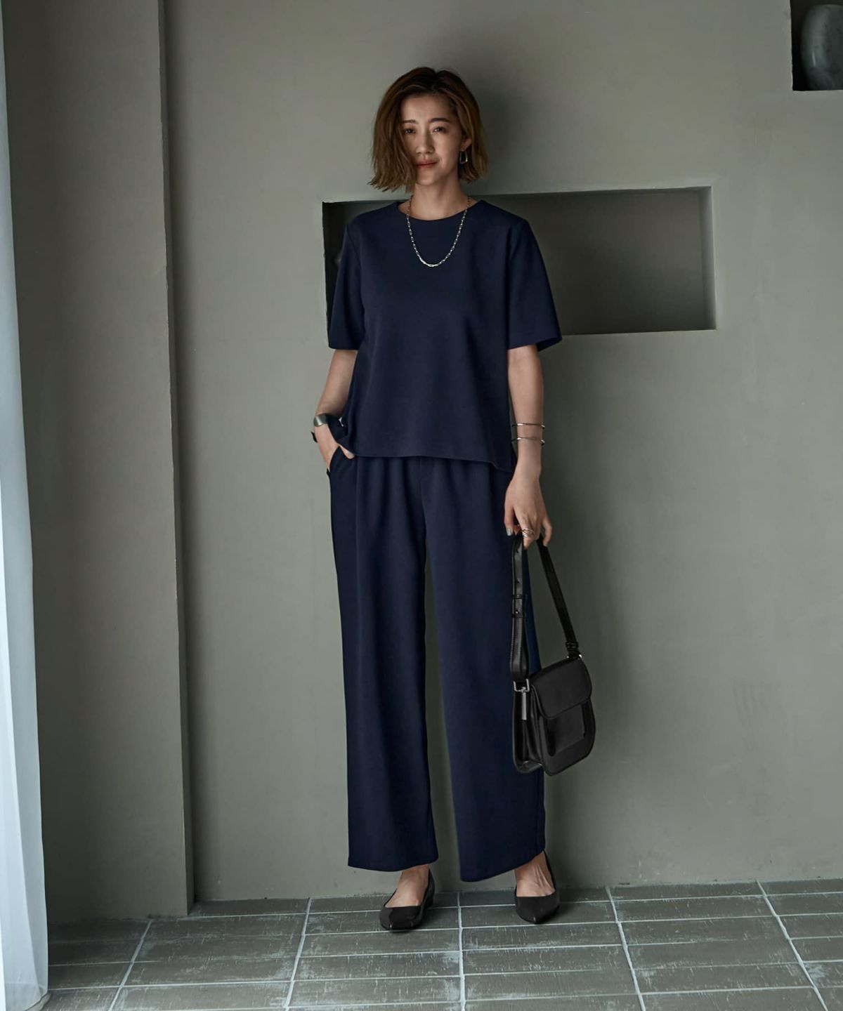 着用イメージ 166cm Sサイズ ネイビー