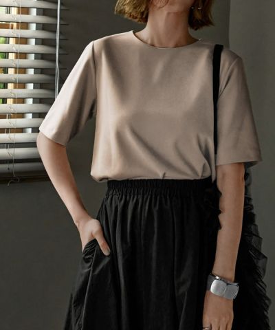 tシャツ 「匠ジョーゼット」スタイリッシュ半袖ブラウス レディース 匠ジョーゼット】スタイリッシュ半袖ブラウス | おしゃれな大人