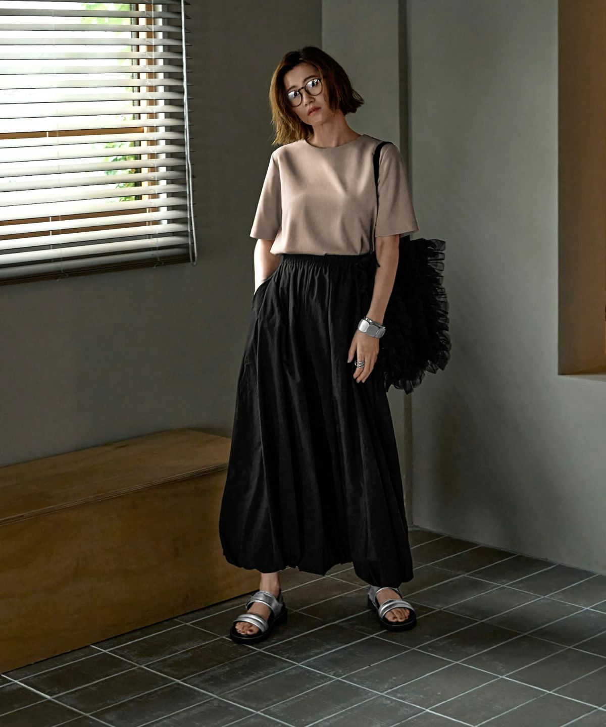 着用イメージ 166cm Sサイズ グレイッシュベージュ