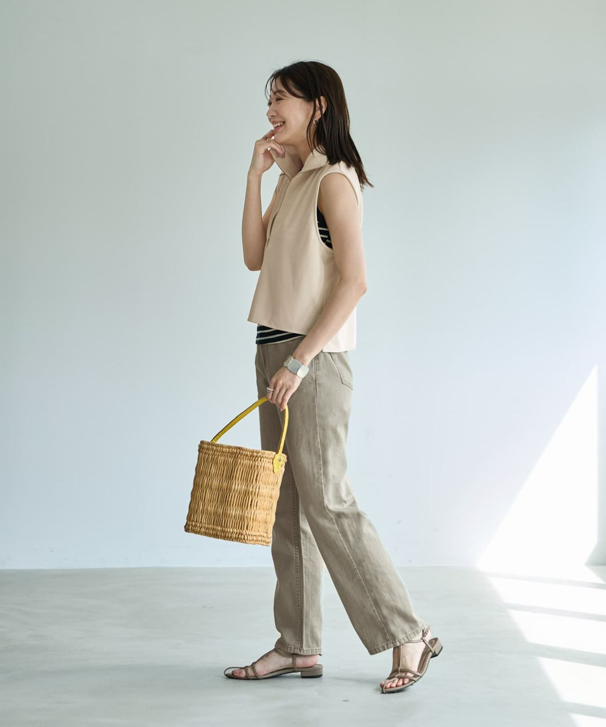 着用イメージ 166cm　エクリュ