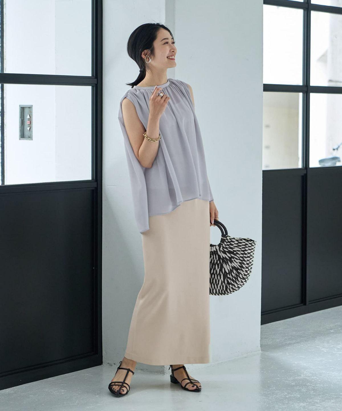 着用イメージ 164cm　S-02サイズ　エクリュ