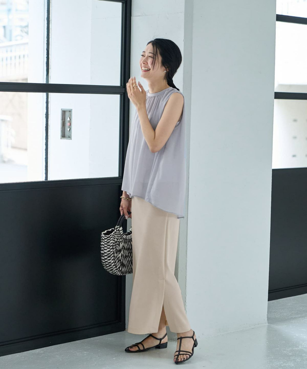 着用イメージ 164cm　S-02サイズ　エクリュ