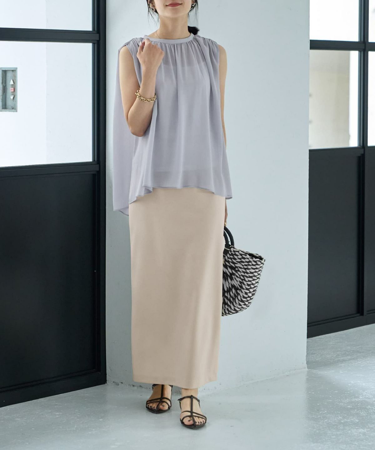 着用イメージ 164cm　S-02サイズ　エクリュ