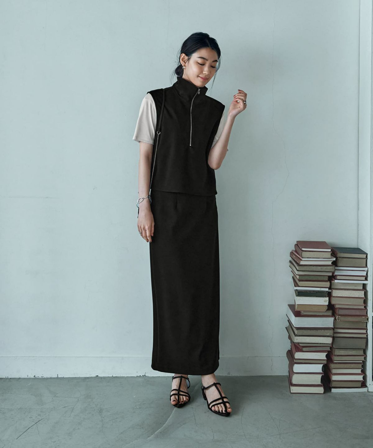 着用イメージ 166cm　S-02サイズ　ブラック