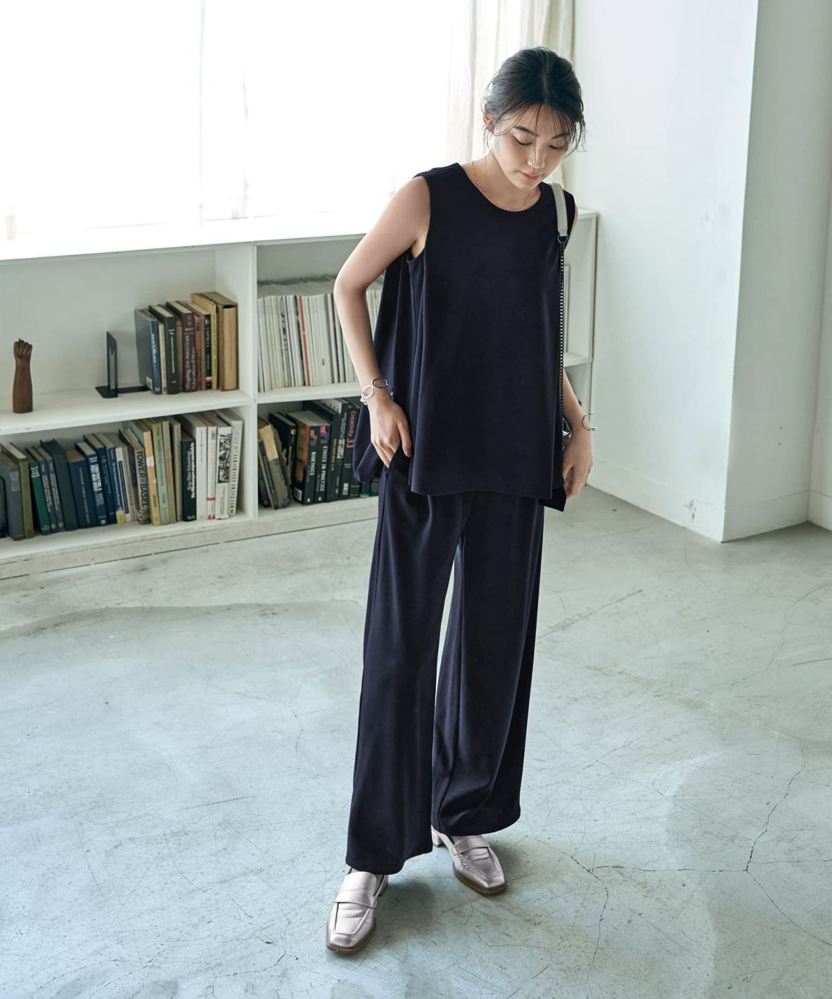 着用イメージ 166cm　ネイビー