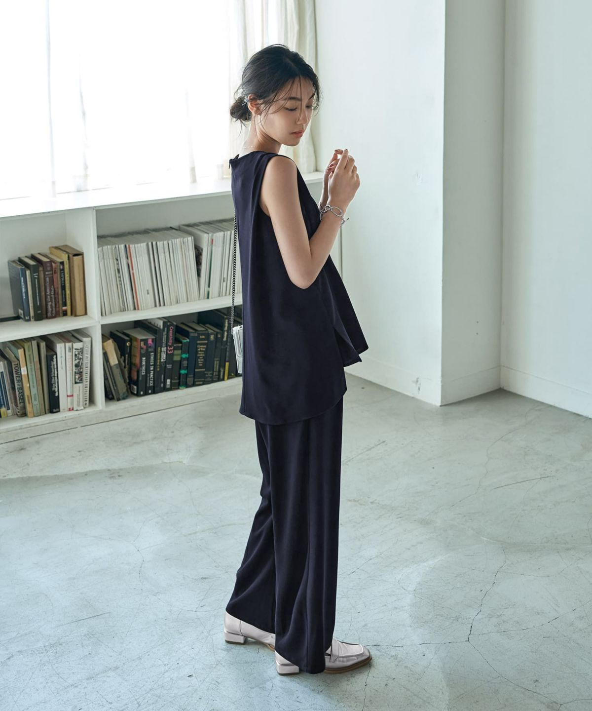 着用イメージ 166cm　ネイビー