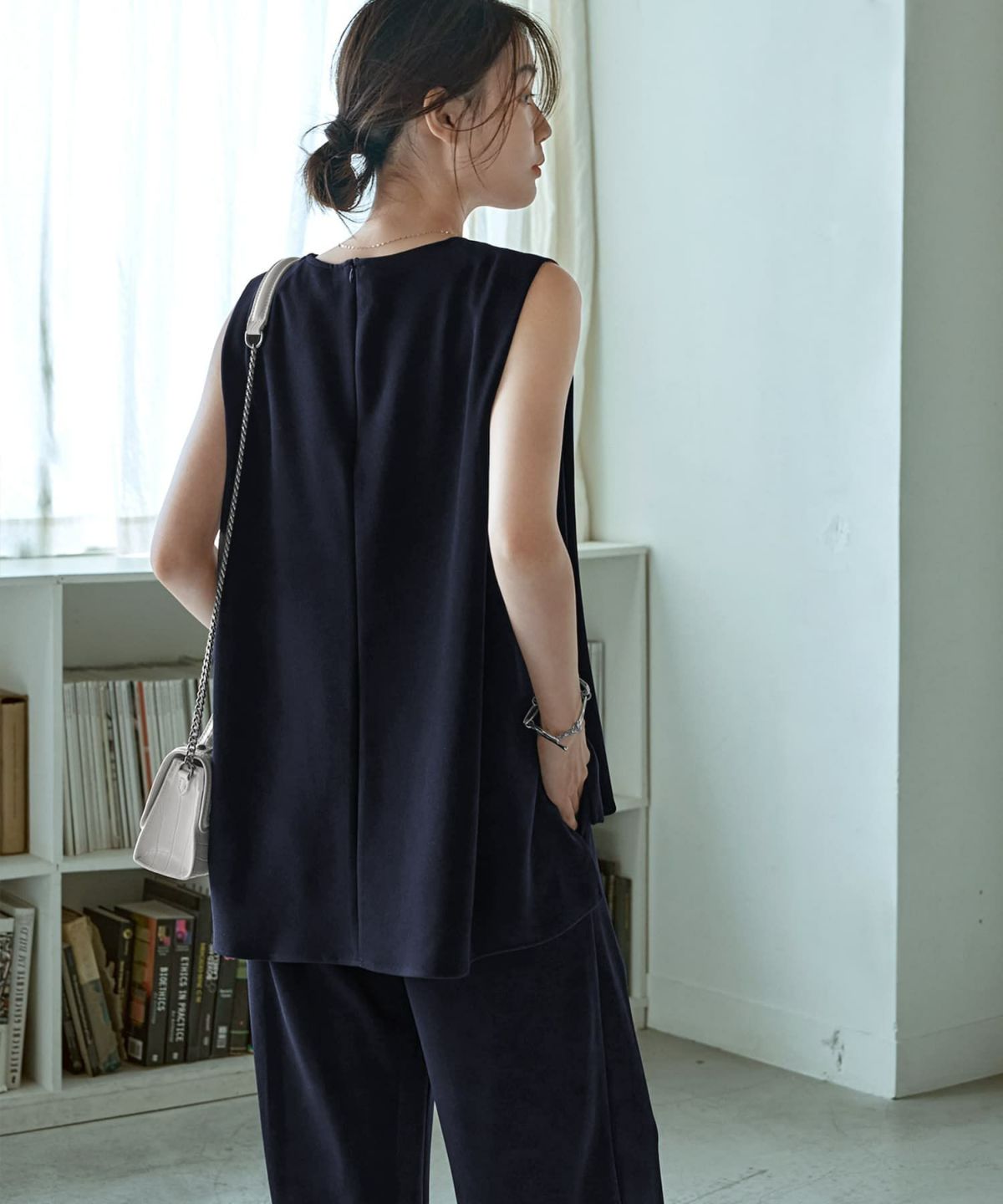 着用イメージ 166cm　ネイビー