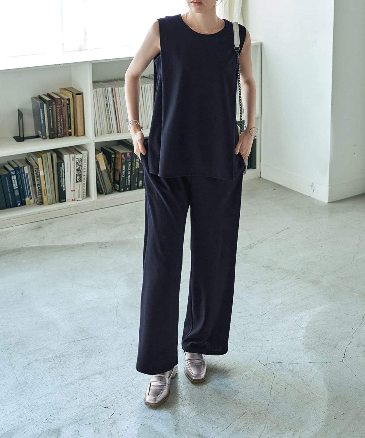 着用イメージ 166cm　ネイビー