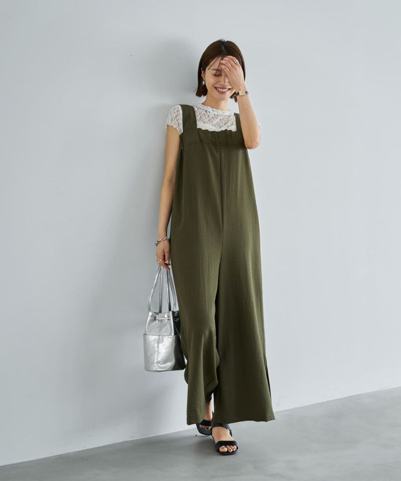 新品・未使用品　ジルスチュアート　サロペット　サイドスリット入り 中古・古着通販】JILL STUART (ジルスチュアート) フェイク