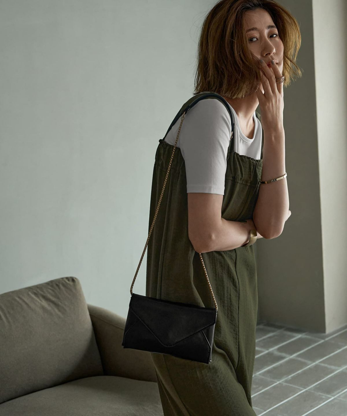 着用イメージ 166cm ブラック-B