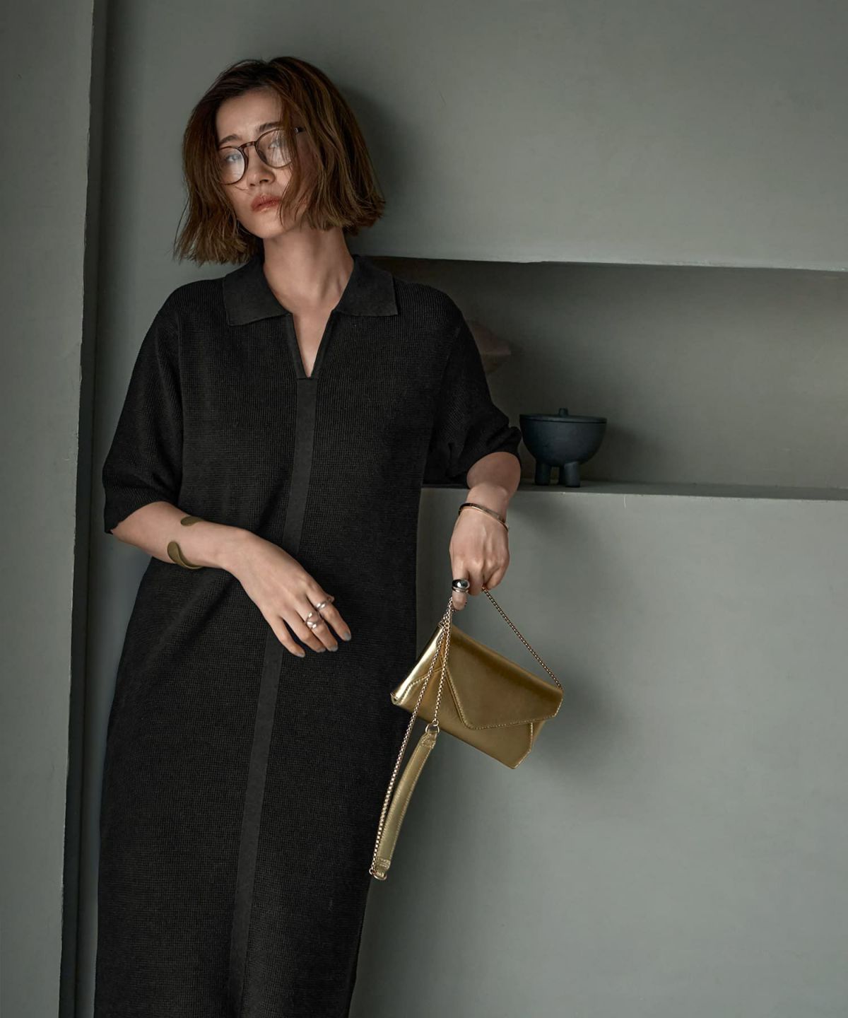 着用イメージ 166cm ゴールド